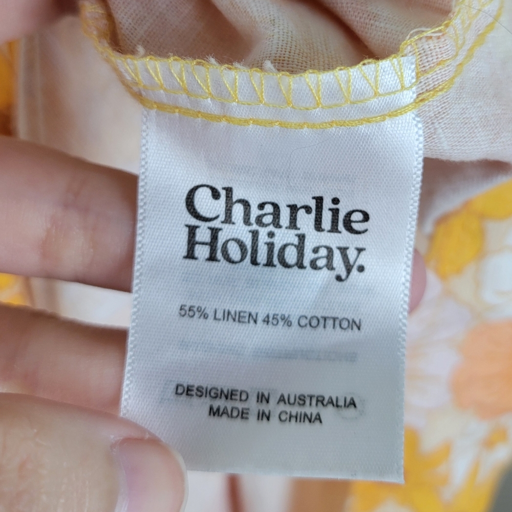 Charlie Holiday Amber Seventies Floral Print Smocked Puff Sleeve Midi Dress - Picture 9 of 11